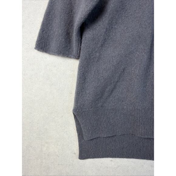 Neiman Marcus Cashmere Sweater Lg Grey 100% Cashmere Quiet Luxury Drop Tail Hem - Picture 3 of 10